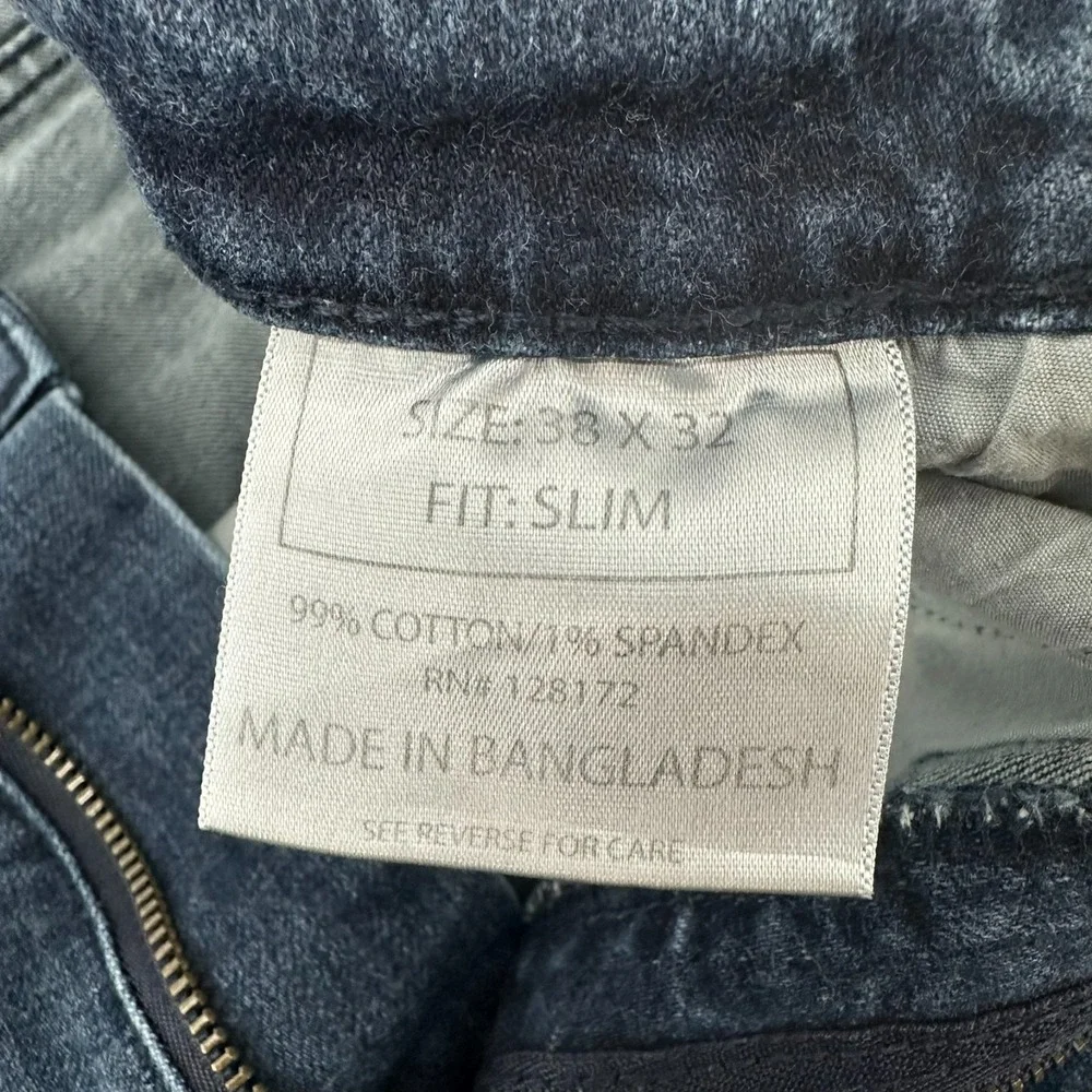 Ring Of Fire Jeans Mens 38x32 Blue Denim Stretch Slim Fit 5-Pocket Everyday